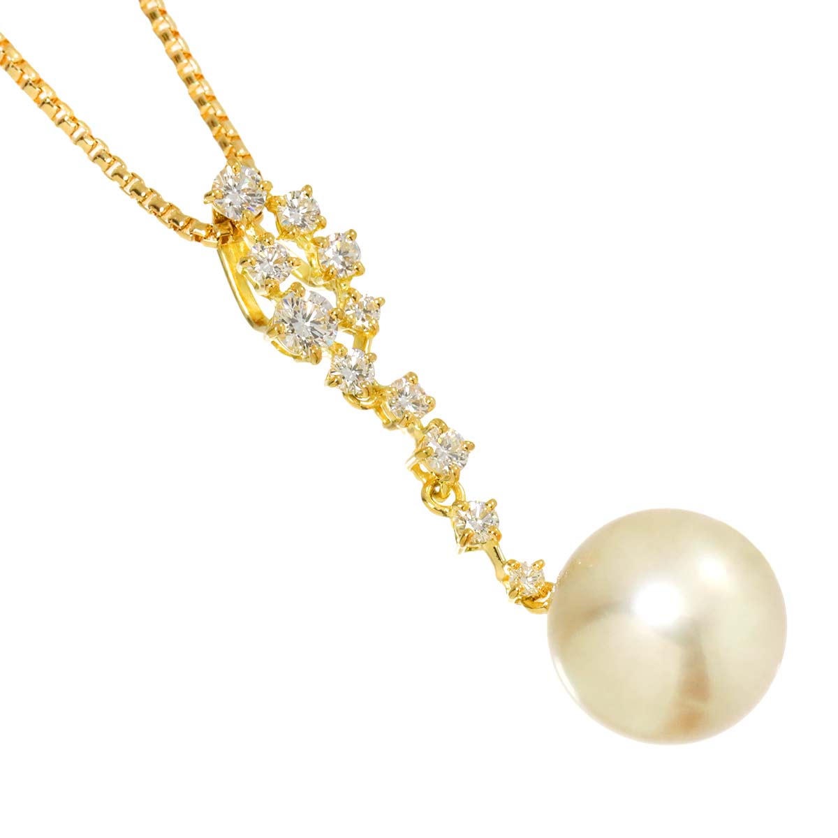 South Sea pearl Diamond 0.68ct Necklace 18K YG 750