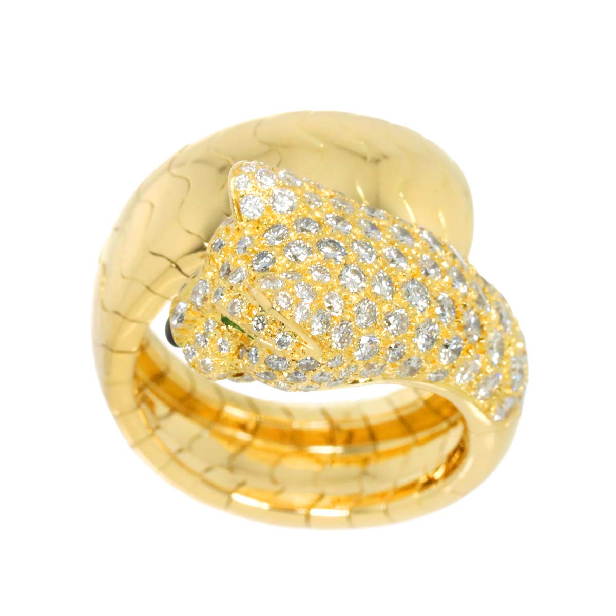 Pantel Diamond Emerald Onyx Ring 18K YG 750 size52 6(US)