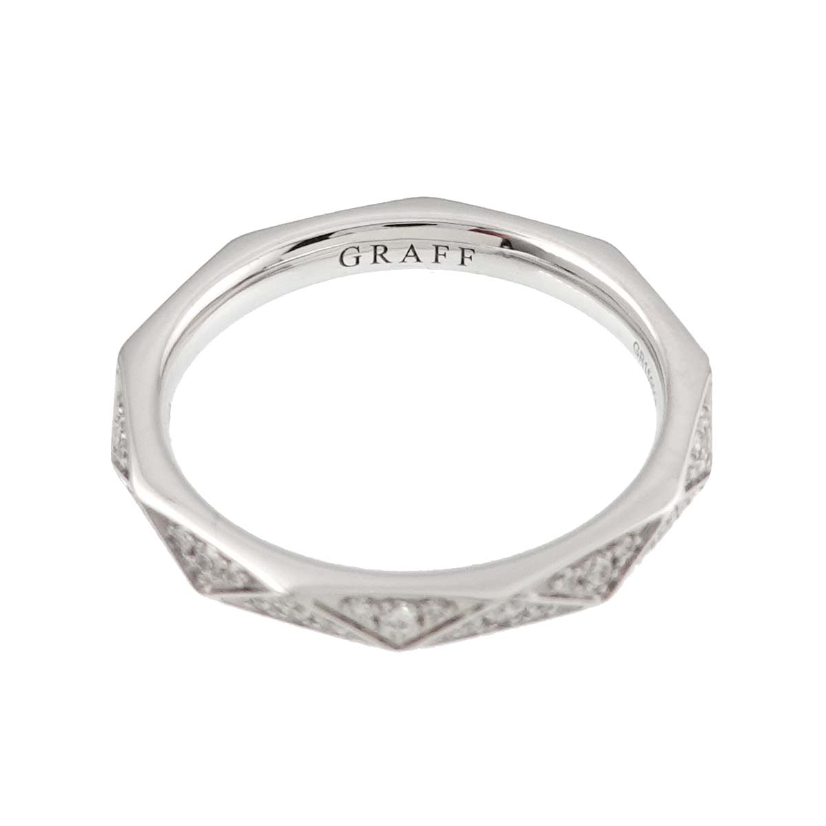GRAFF Full Pave Diamond Ring 18K WG 750 size4.5(US)