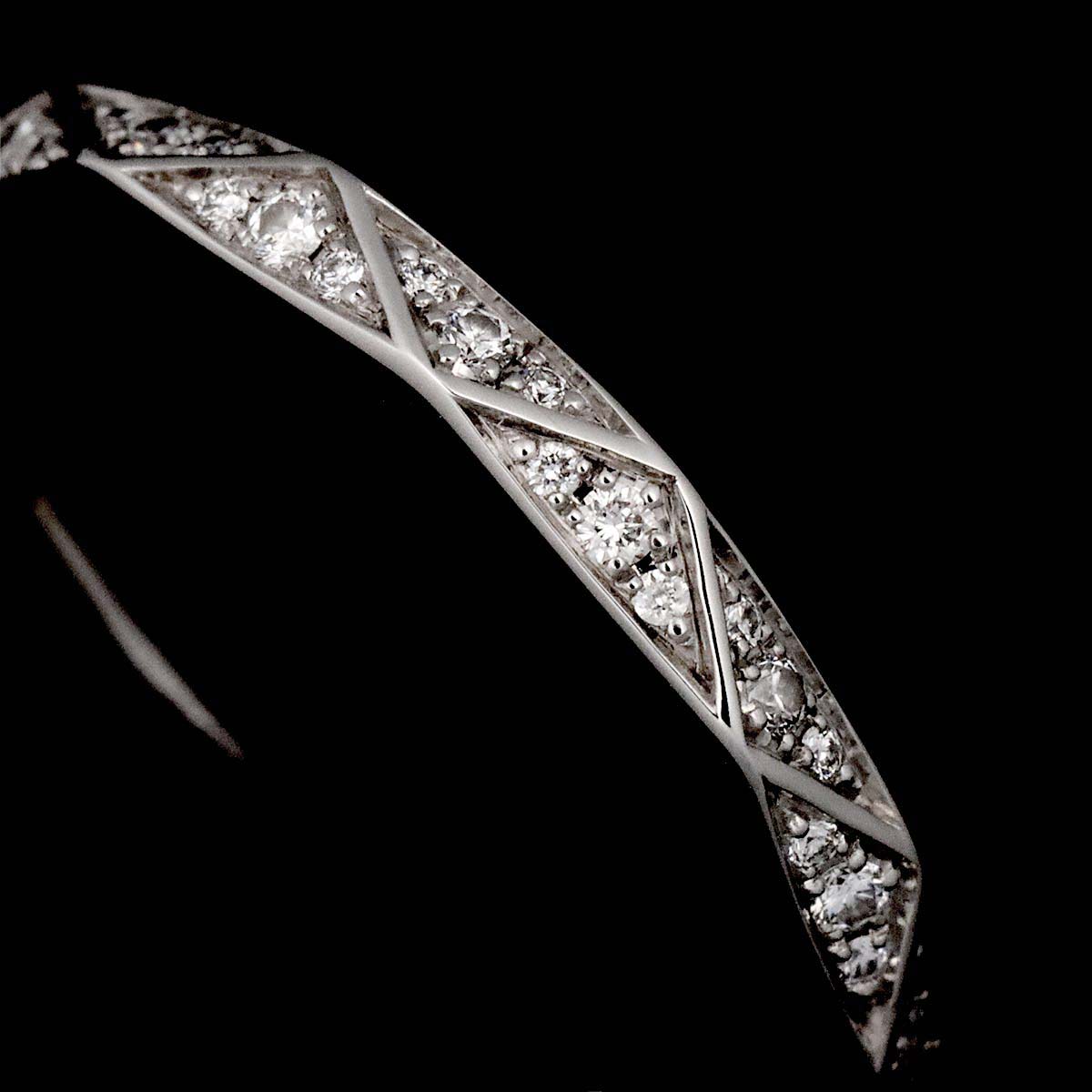 GRAFF Full Pave Diamond Ring 18K WG 750 size4.5(US)