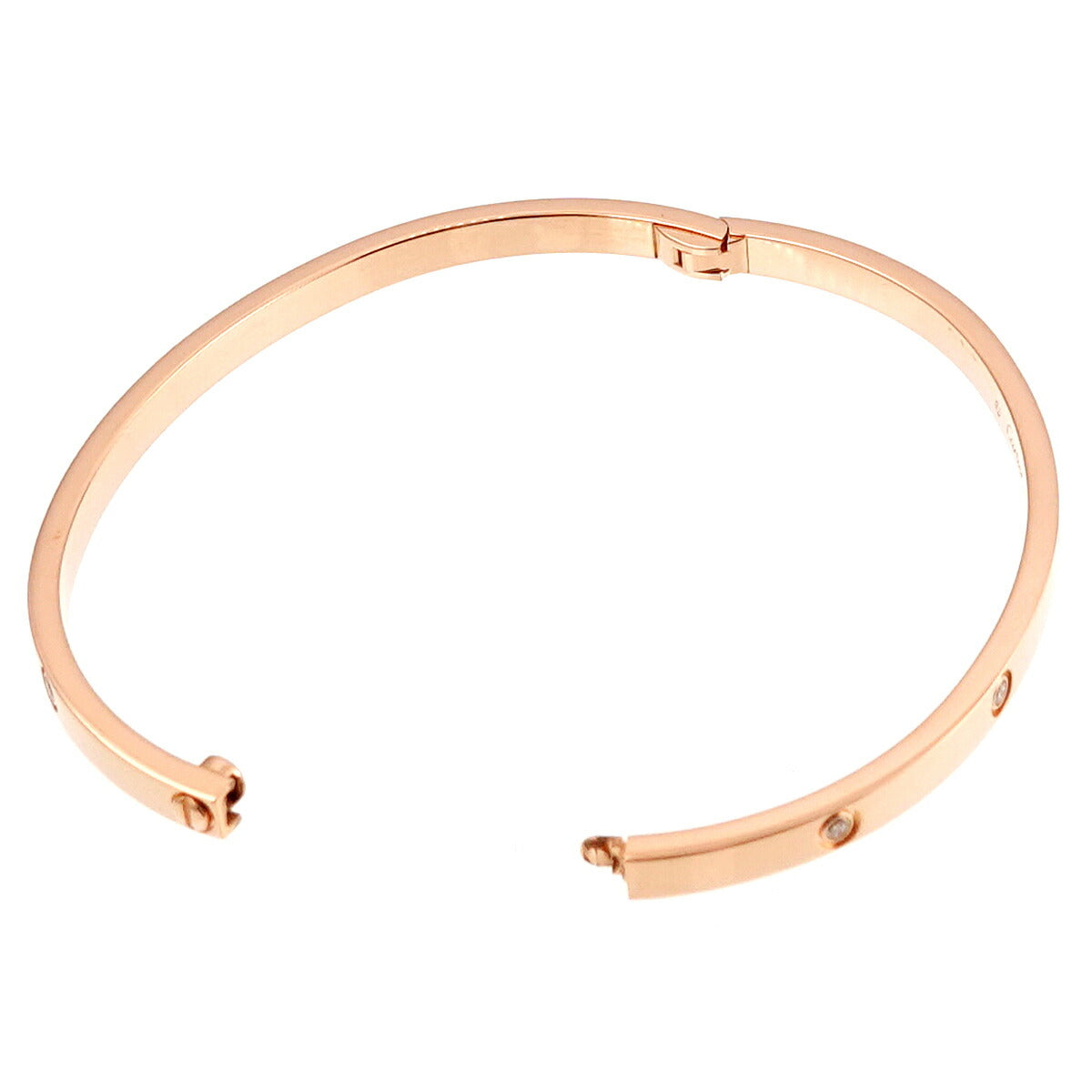 Love Bracelet SM Full Diamond 10P Bangle 18K PG 750 Size17