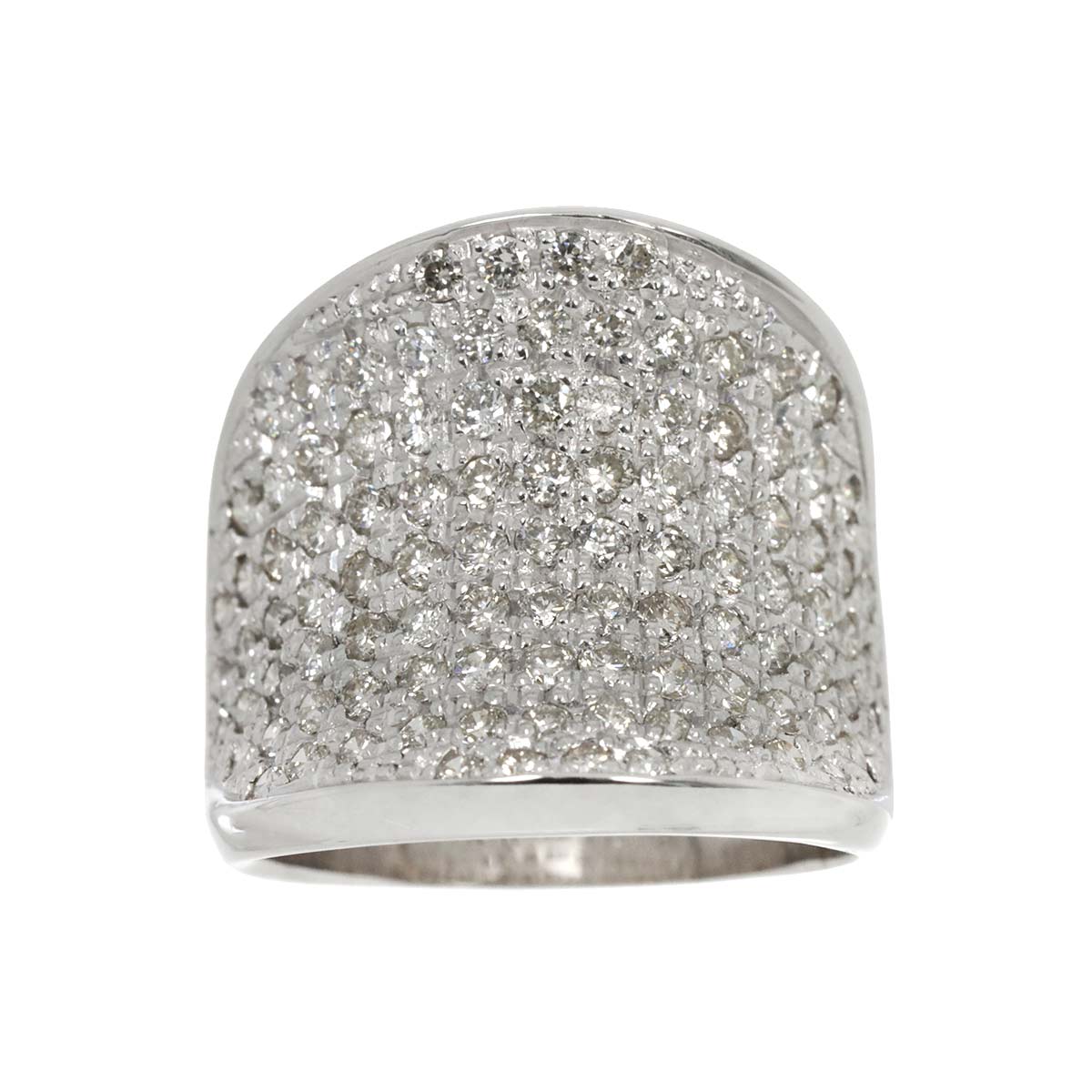 Diamond 2.00ct Ring 18K K18 WG White Gold size6.75-7.25(US)