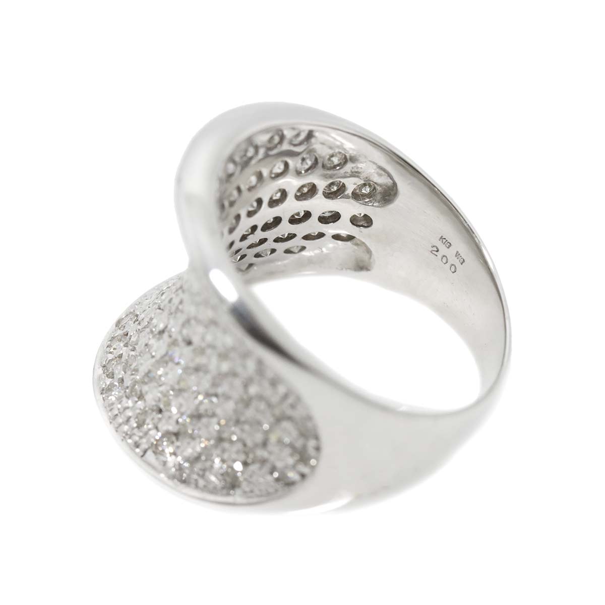 Diamond 2.00ct Ring 18K K18 WG White Gold size6.75-7.25(US)