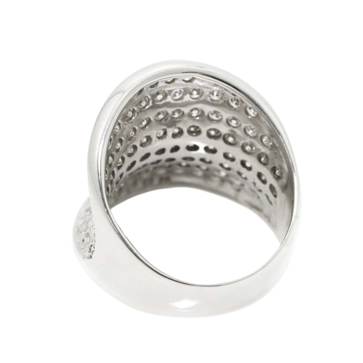 Diamond 2.00ct Ring 18K K18 WG White Gold size6.75-7.25(US)