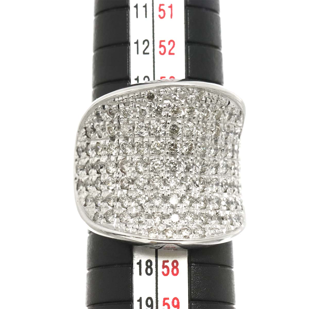 Diamond 2.00ct Ring 18K K18 WG White Gold size6.75-7.25(US)