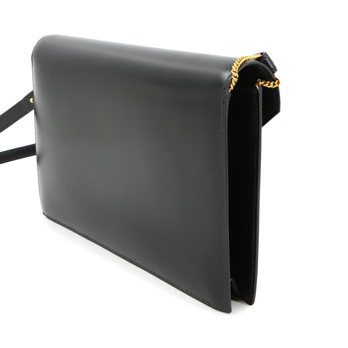 Lydie 2way Shoulder Clutch Bag Box Calf Leather Black Purse 90275003