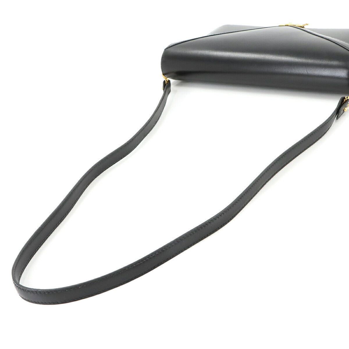 Lydie 2way Shoulder Clutch Bag Box Calf Leather Black Purse 90275003