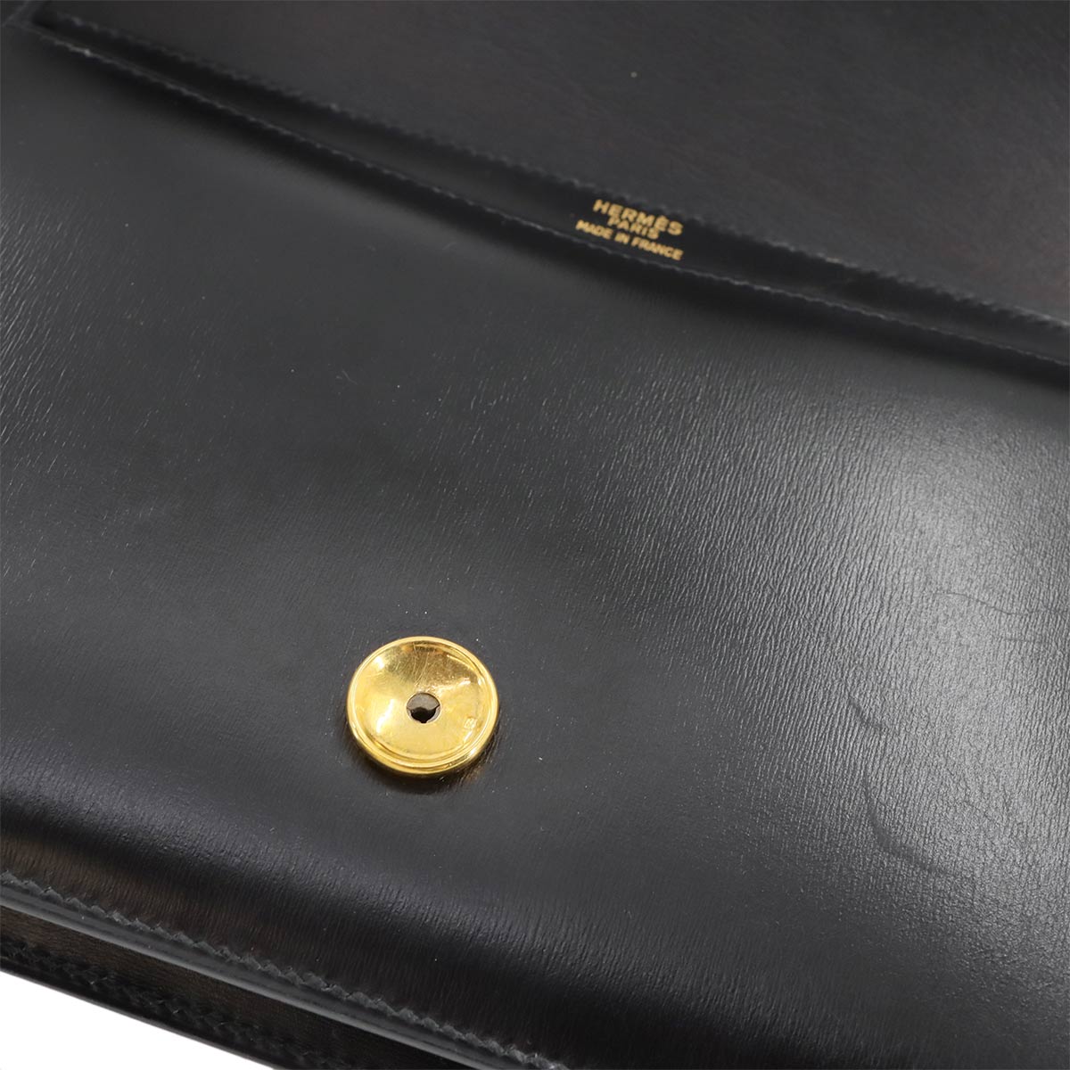 Lydie 2way Shoulder Clutch Bag Box Calf Leather Black Purse 90275003