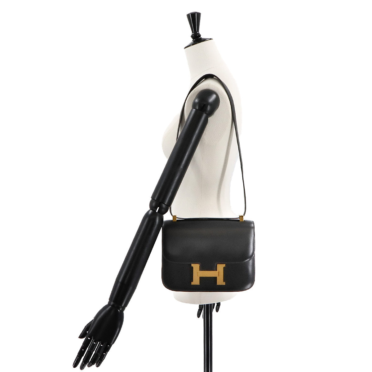 Constance 23 Shoulder Bag Box Calf Leather Black Vintage Purse 90275201