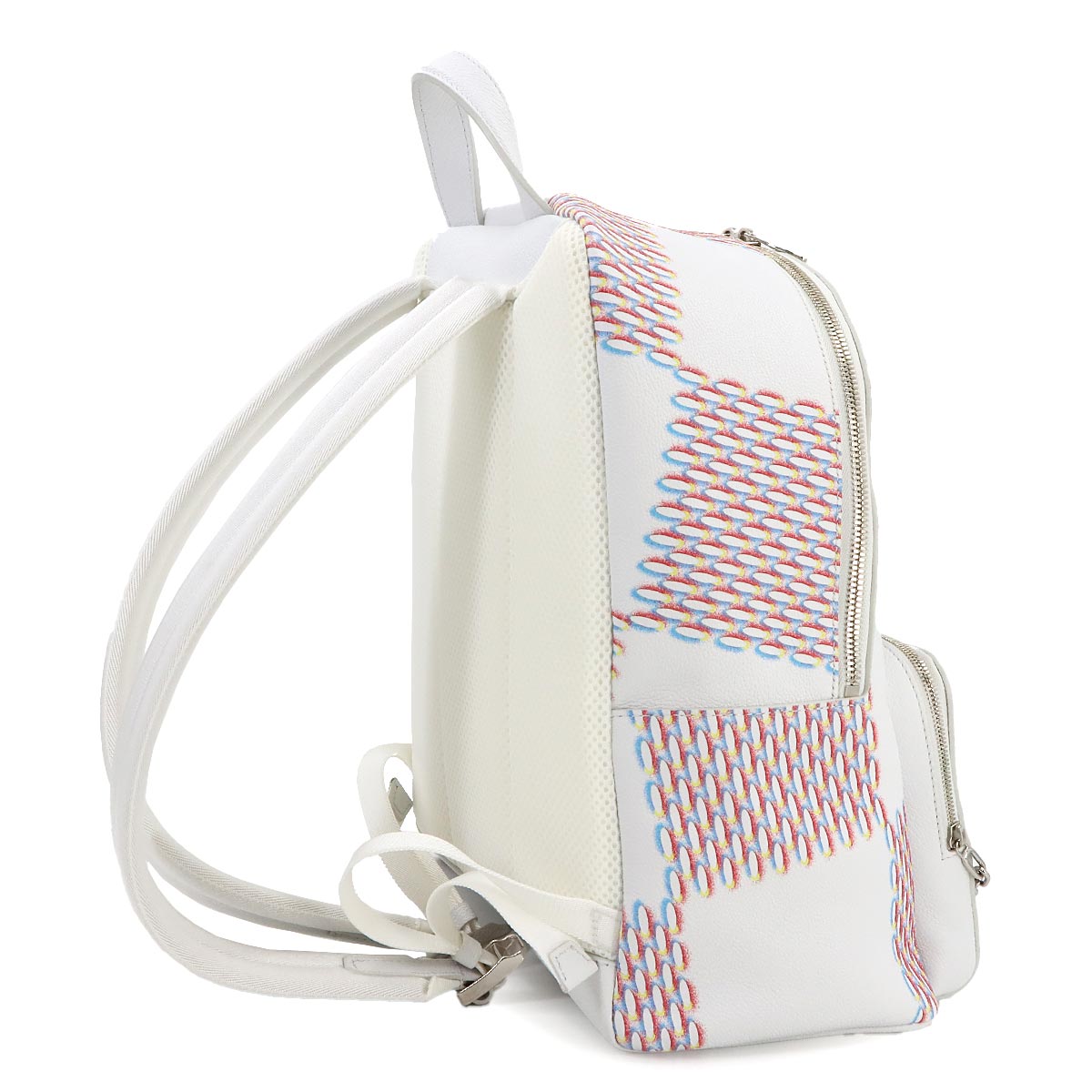 Damier Spray Racer Backpack Leather White M20664 RFID