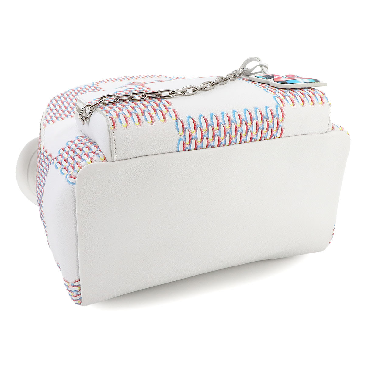 Damier Spray Racer Backpack Leather White M20664 RFID