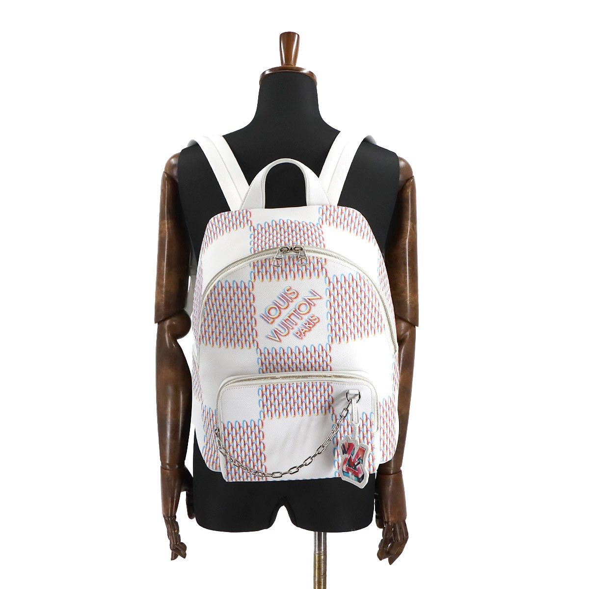 Damier Spray Racer Backpack Leather White M20664 RFID