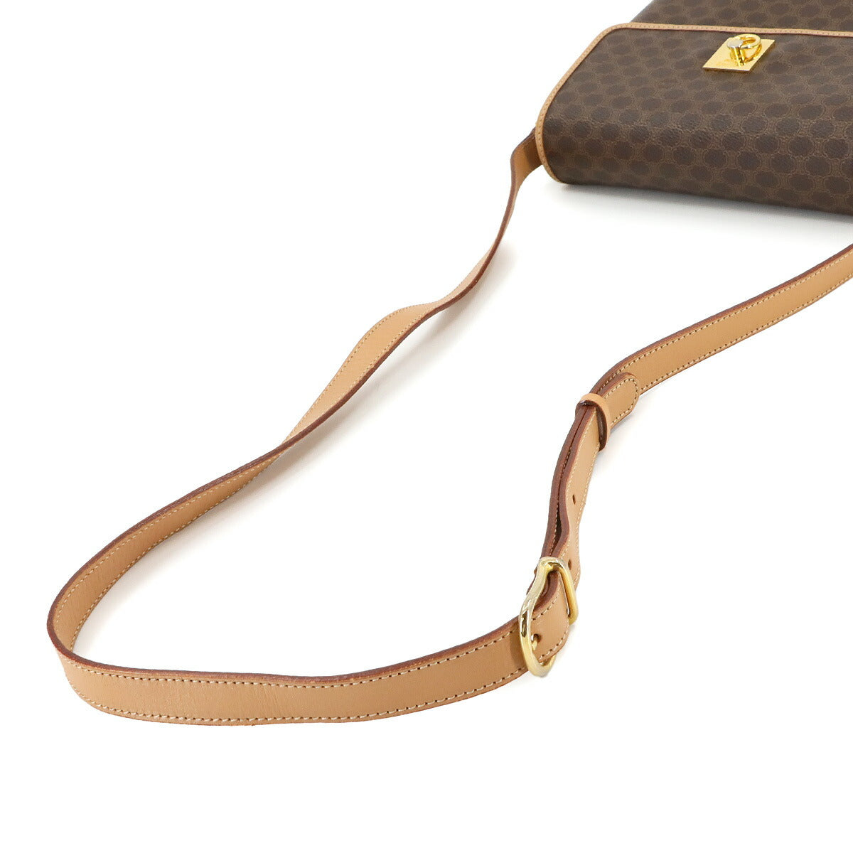 Macadam Shoulder Bag Leather PVC Brown Vintage Purse