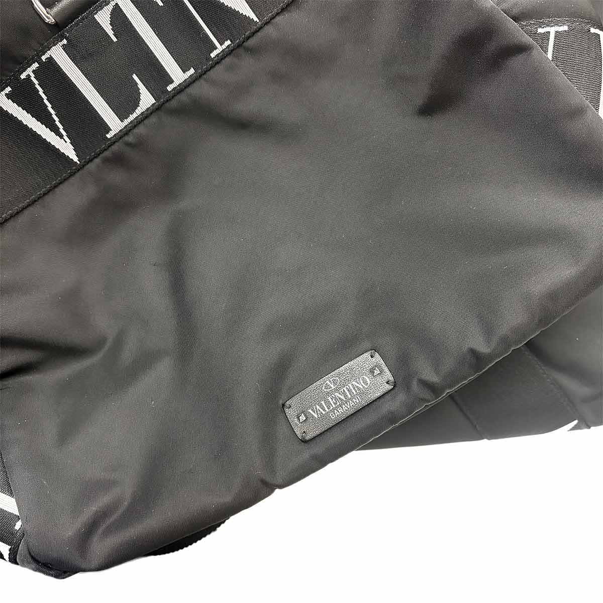 VLTN Boston Shoulder Bag Nylon Black White Purse 90275299