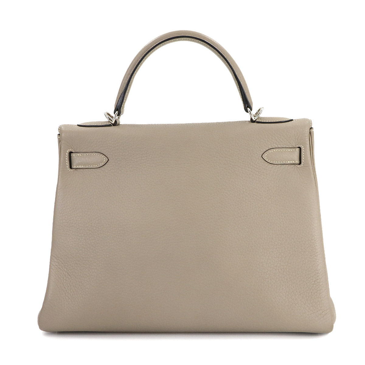 Kelly 32 Hand Shoulder Bag Taurillon Clemence Gris Tourterelle