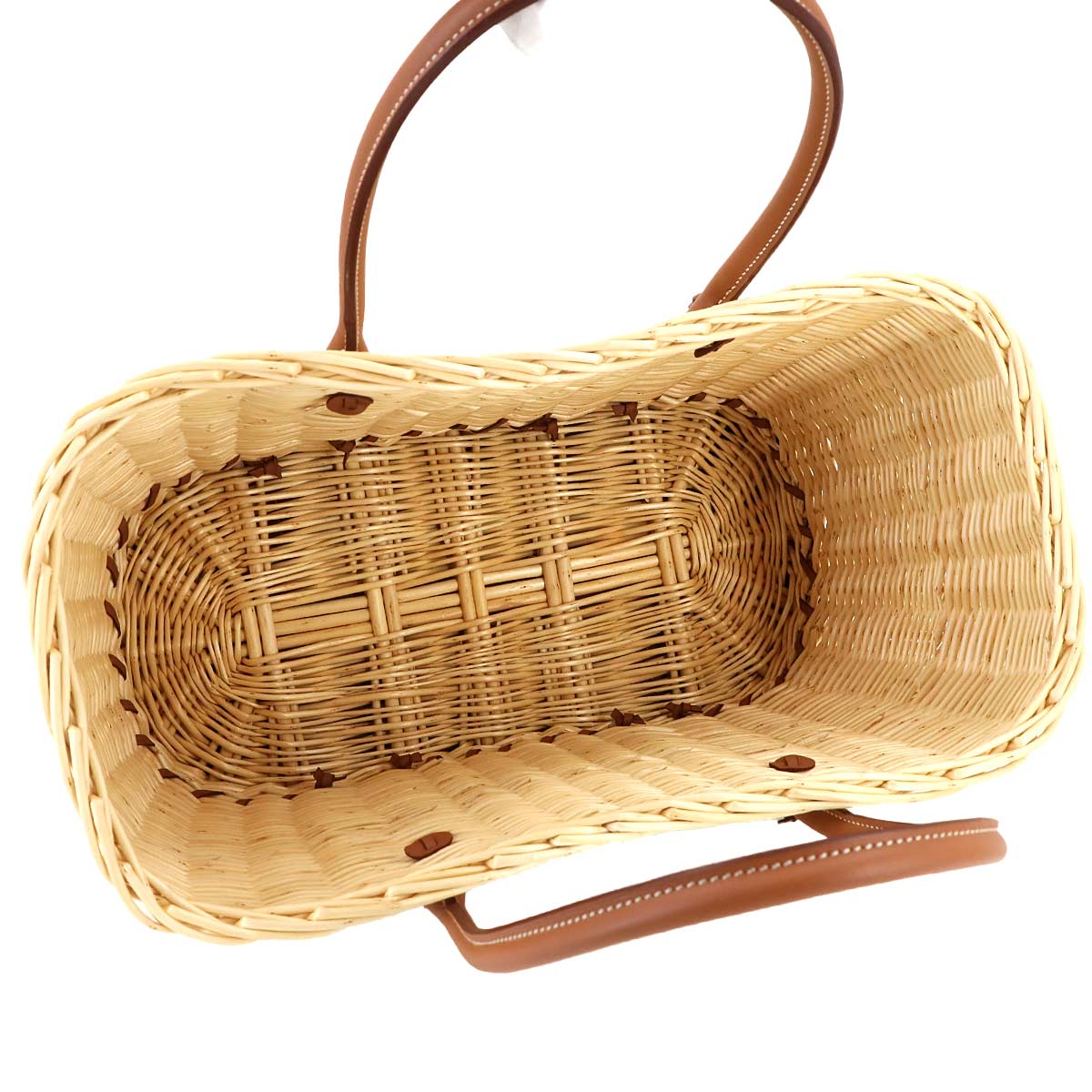 Gaden Picnic Tote Bag Osier Veau Swift Natural Gold Basket