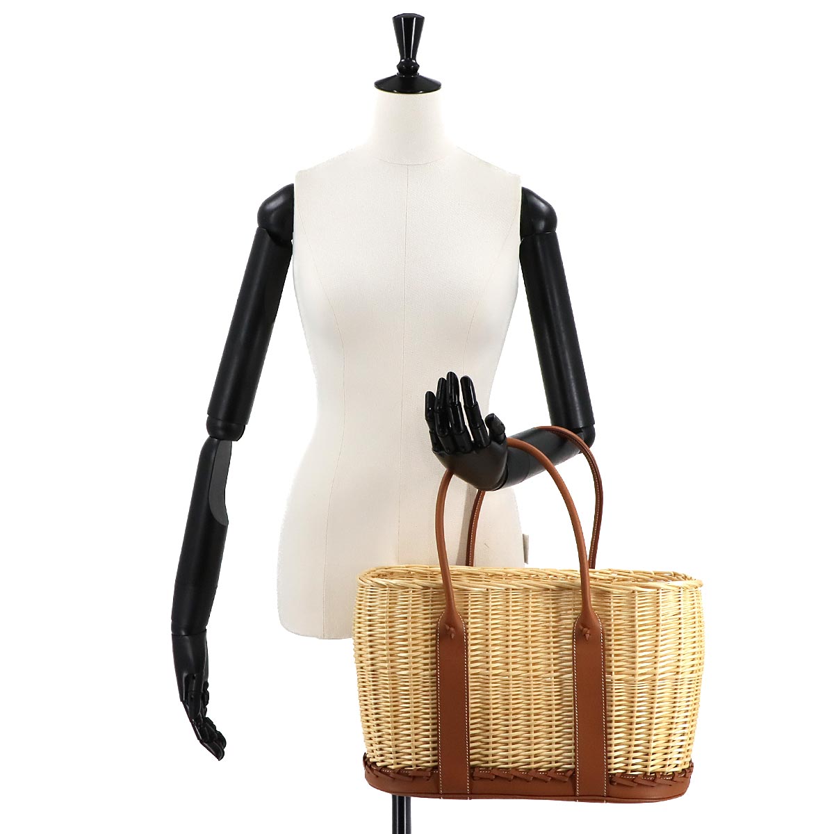 Gaden Picnic Tote Bag Osier Veau Swift Natural Gold Basket