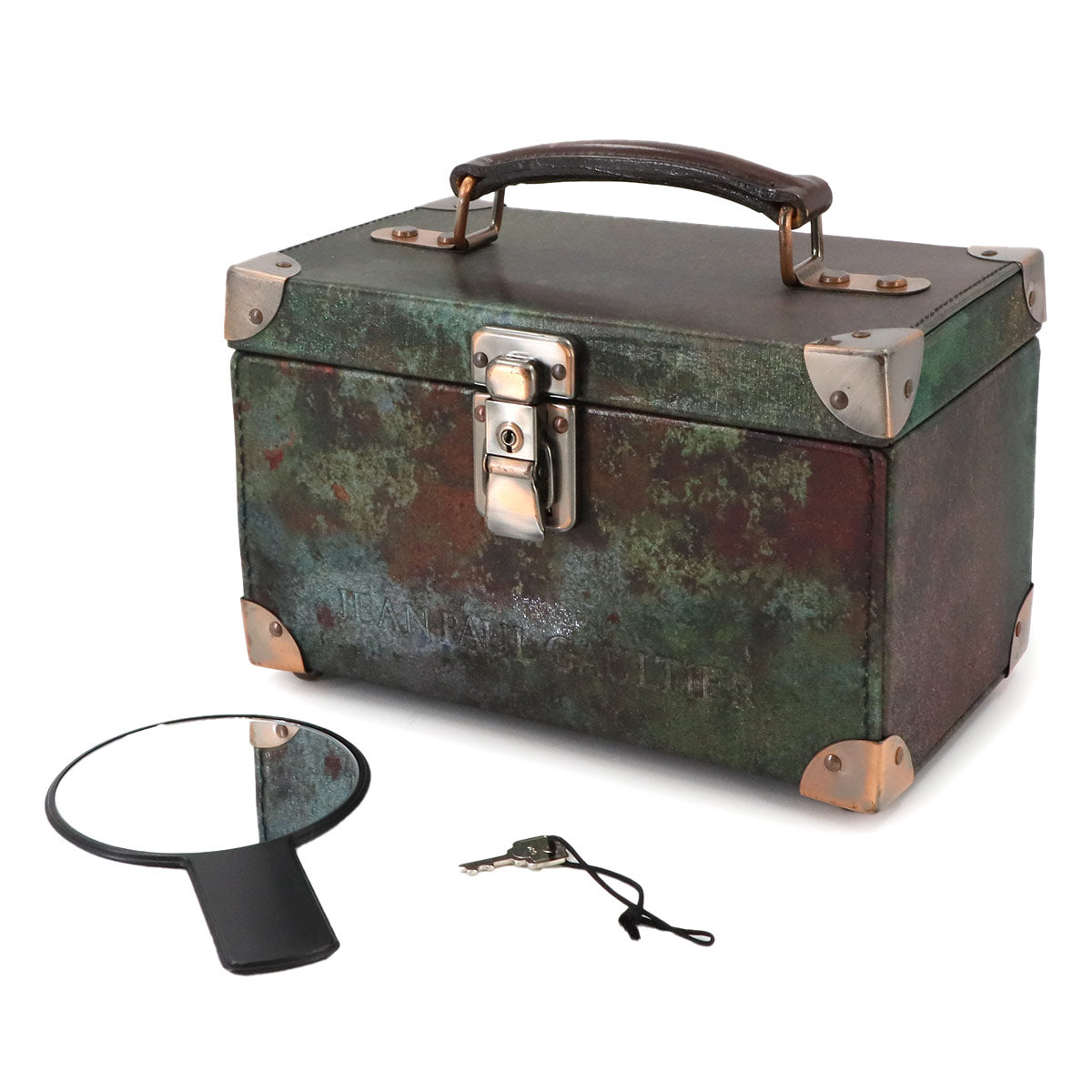 V Cyber Cosmetic Box Vanity Bag PVC Green