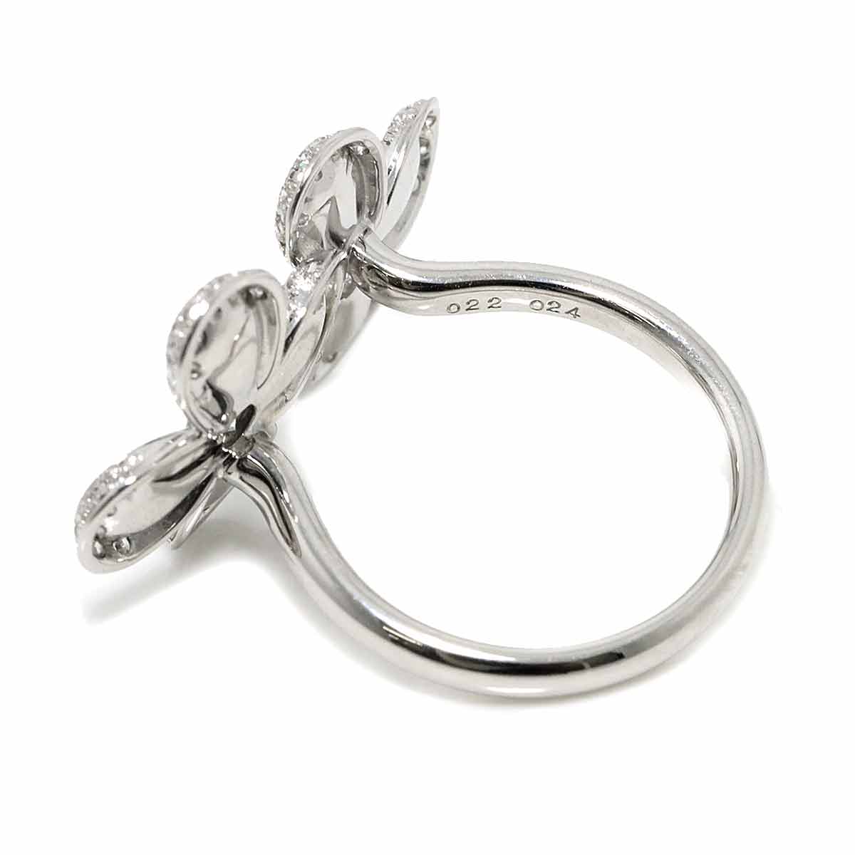 Diamond 0.22ct/0.24ct Ring 18K K18 WG White Gold size6(US)