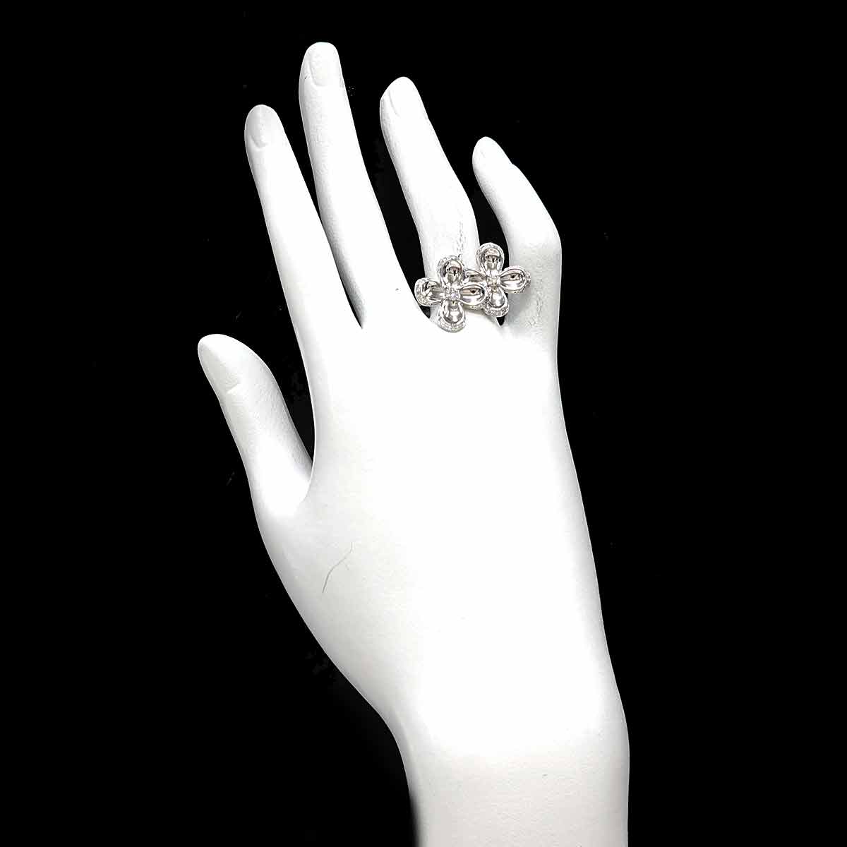 Diamond 0.22ct/0.24ct Ring 18K K18 WG White Gold size6(US)