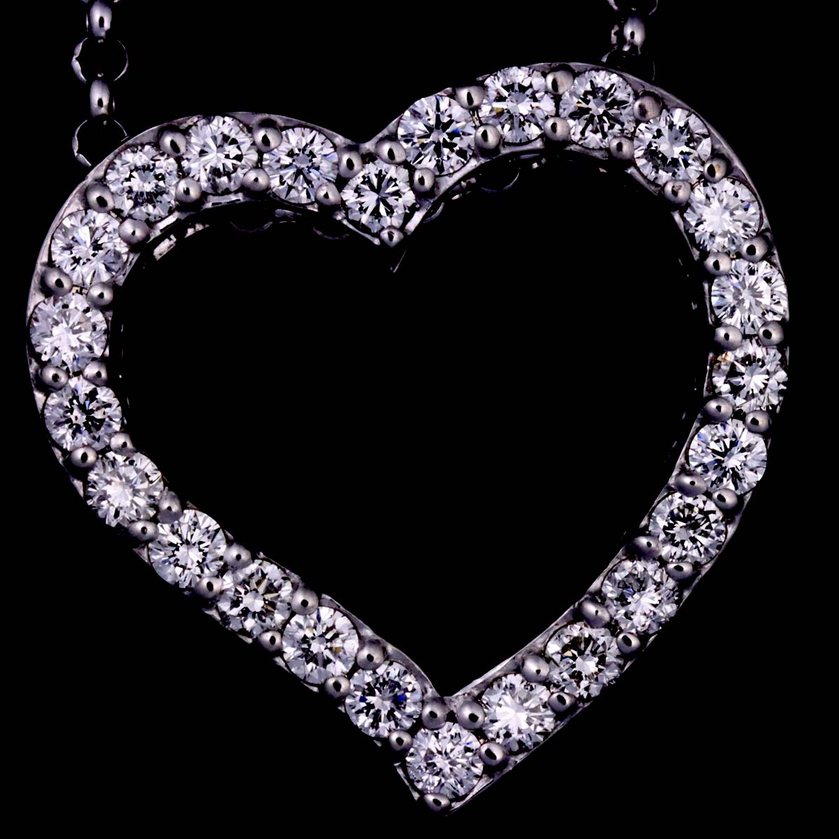 Diamond 0.37ct Heart Necklace 18K White Gold 750