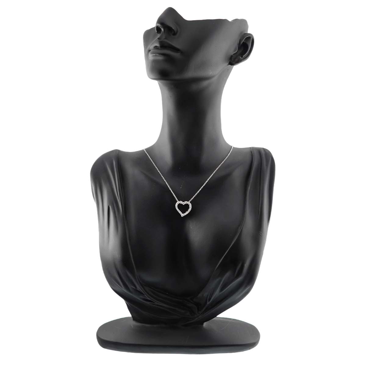 Diamond 0.37ct Heart Necklace 18K White Gold 750