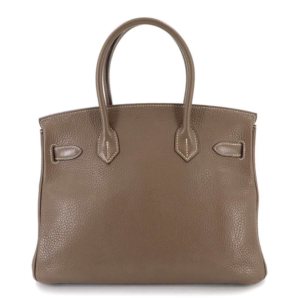 Birkin 30 Taurillon Clemence Etoupe Hand Bag Purse Beige