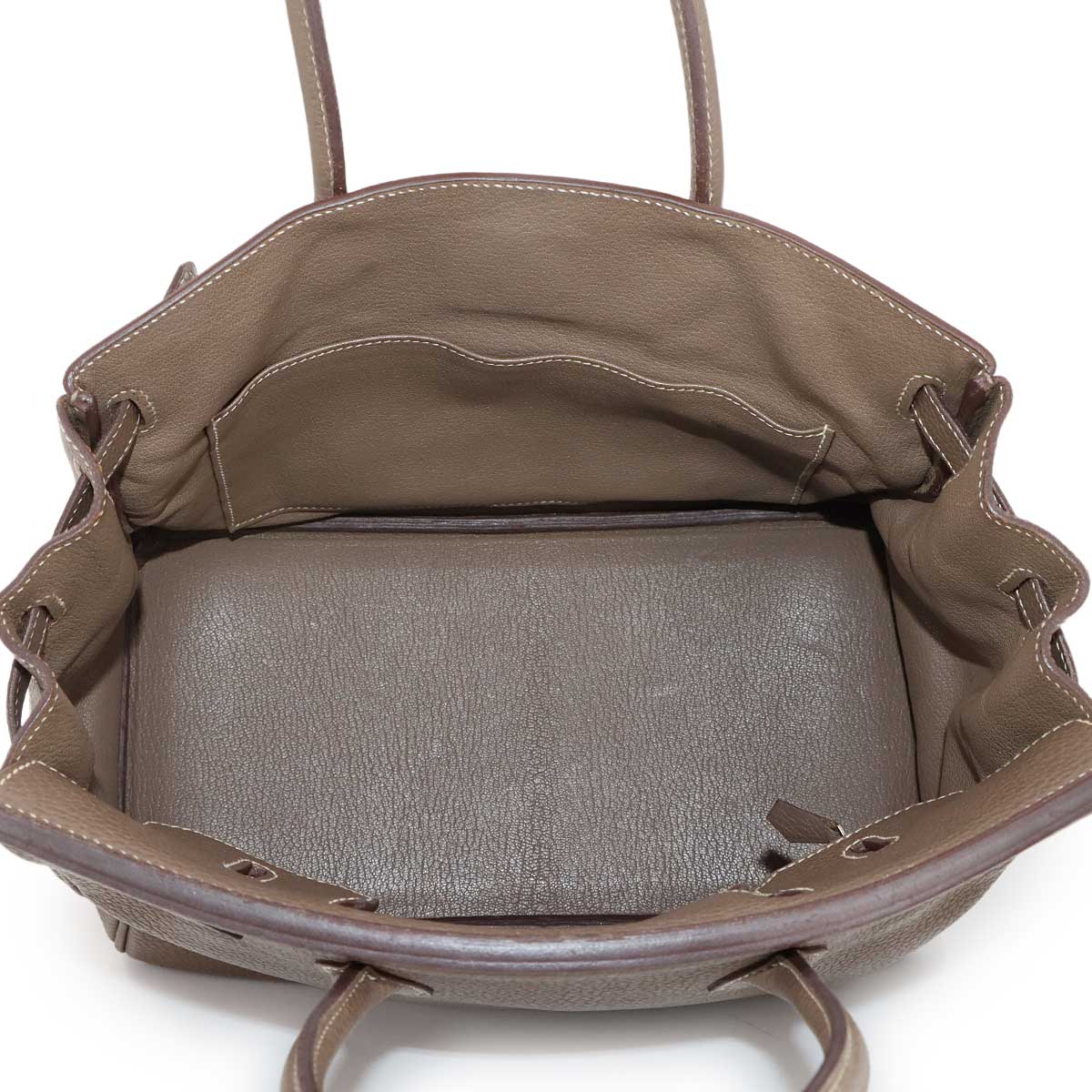 Birkin 30 Taurillon Clemence Etoupe Hand Bag Purse Beige