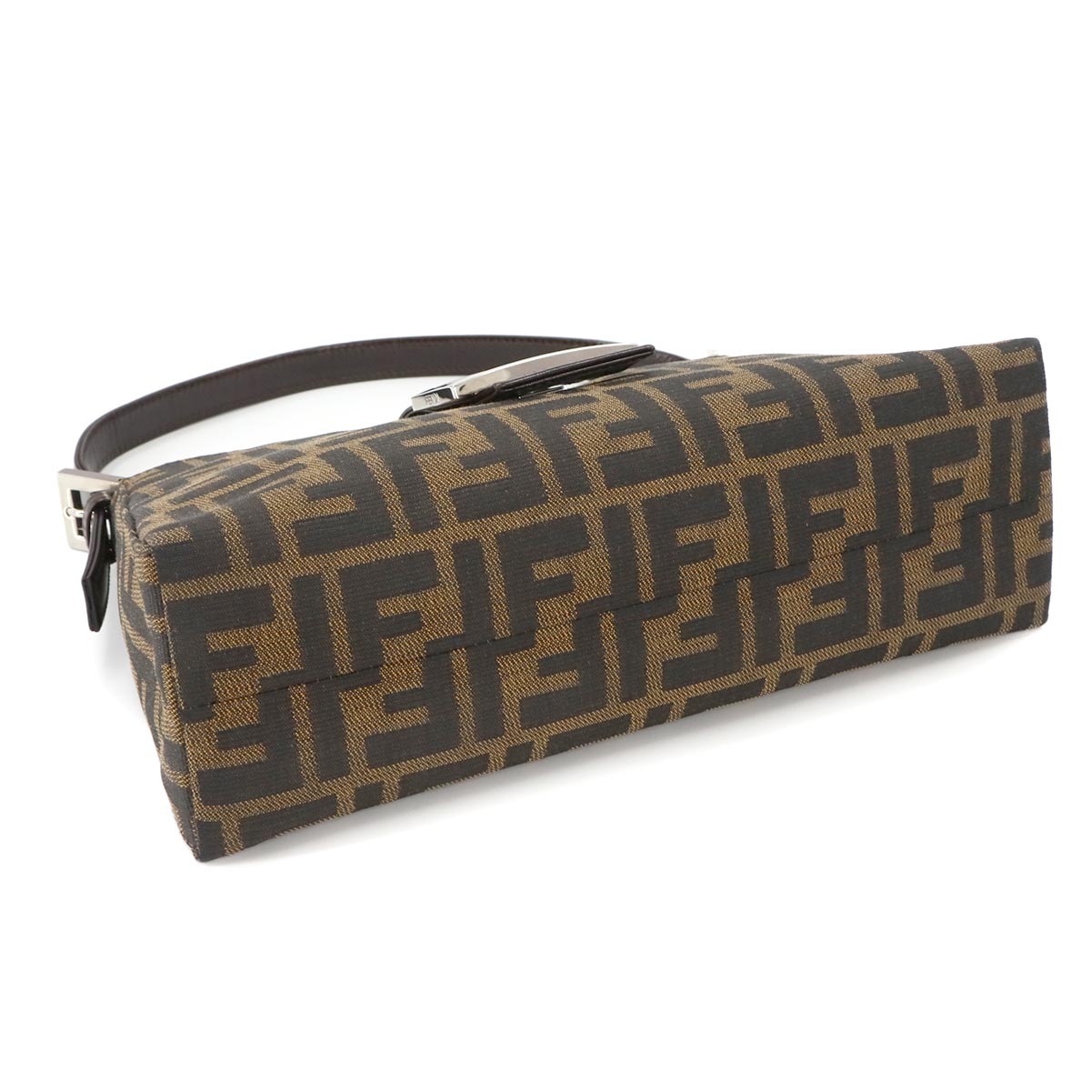 Zucca Hand Bag Canvas Leather Brown Vintage Purse