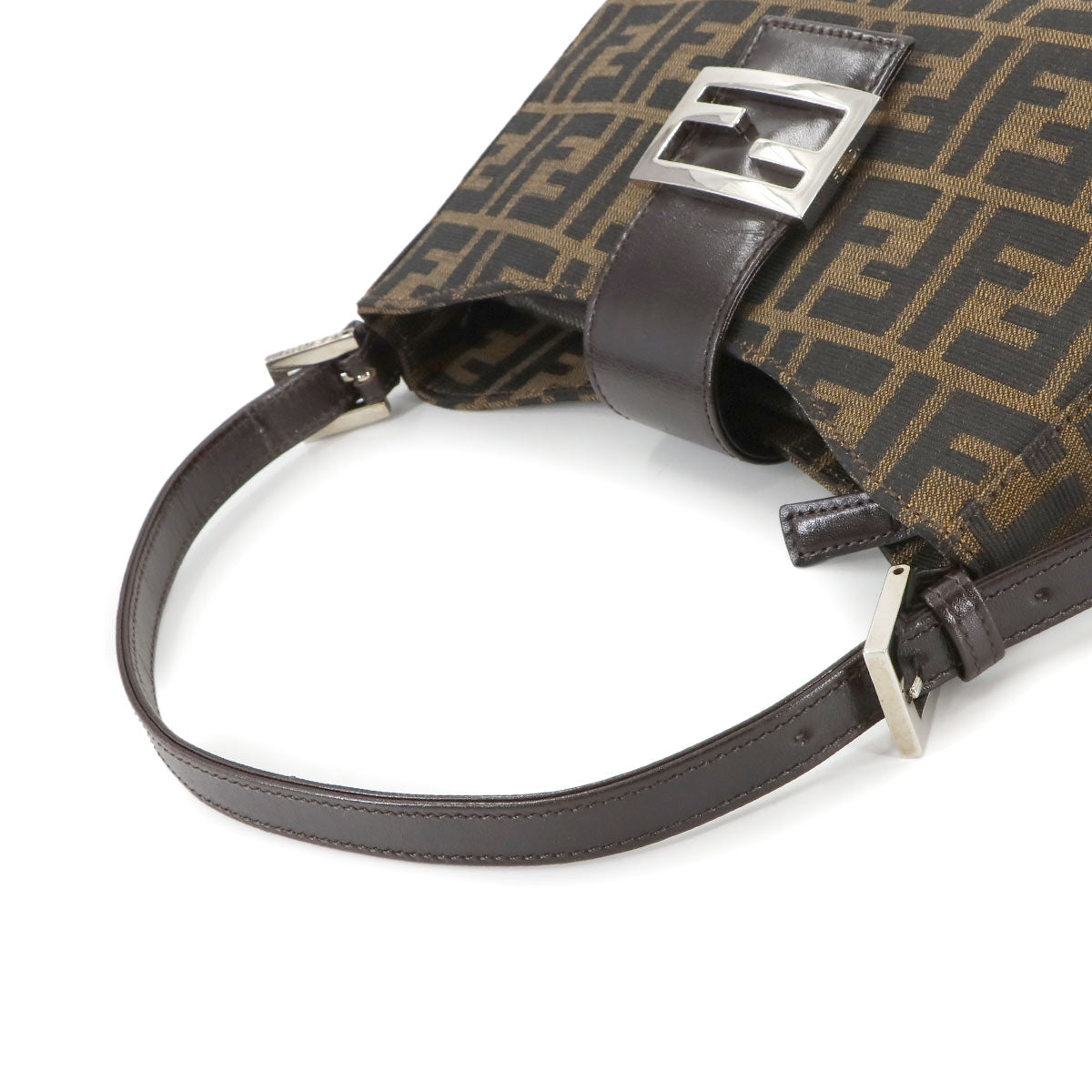 Zucca Hand Bag Canvas Leather Brown Vintage Purse