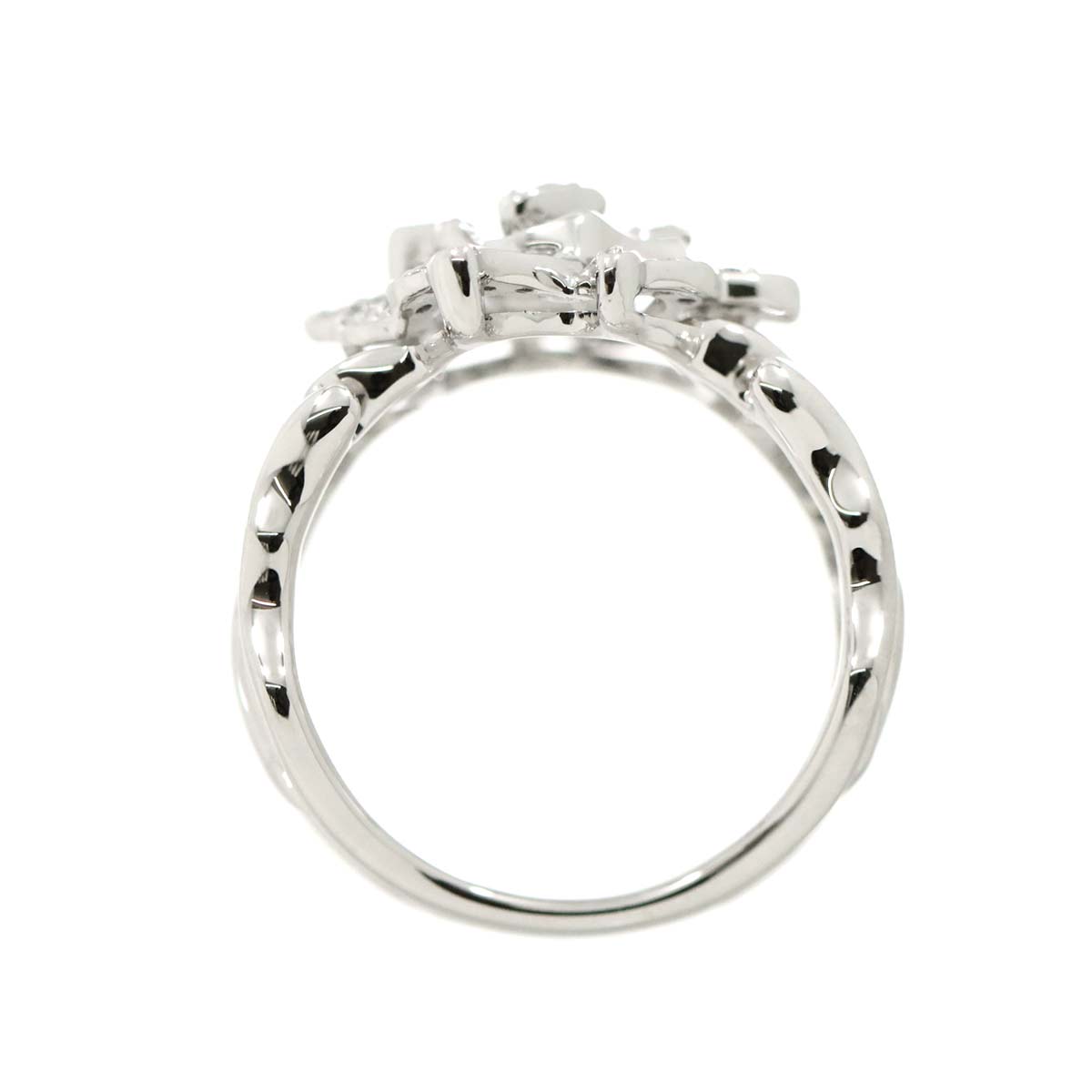 Diamond 0.28ct Ring 18K K18 WG White Gold size6-6.25(US)