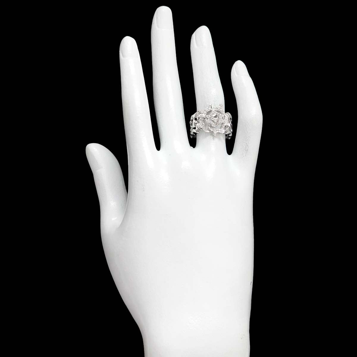 Diamond 0.28ct Ring 18K K18 WG White Gold size6-6.25(US)
