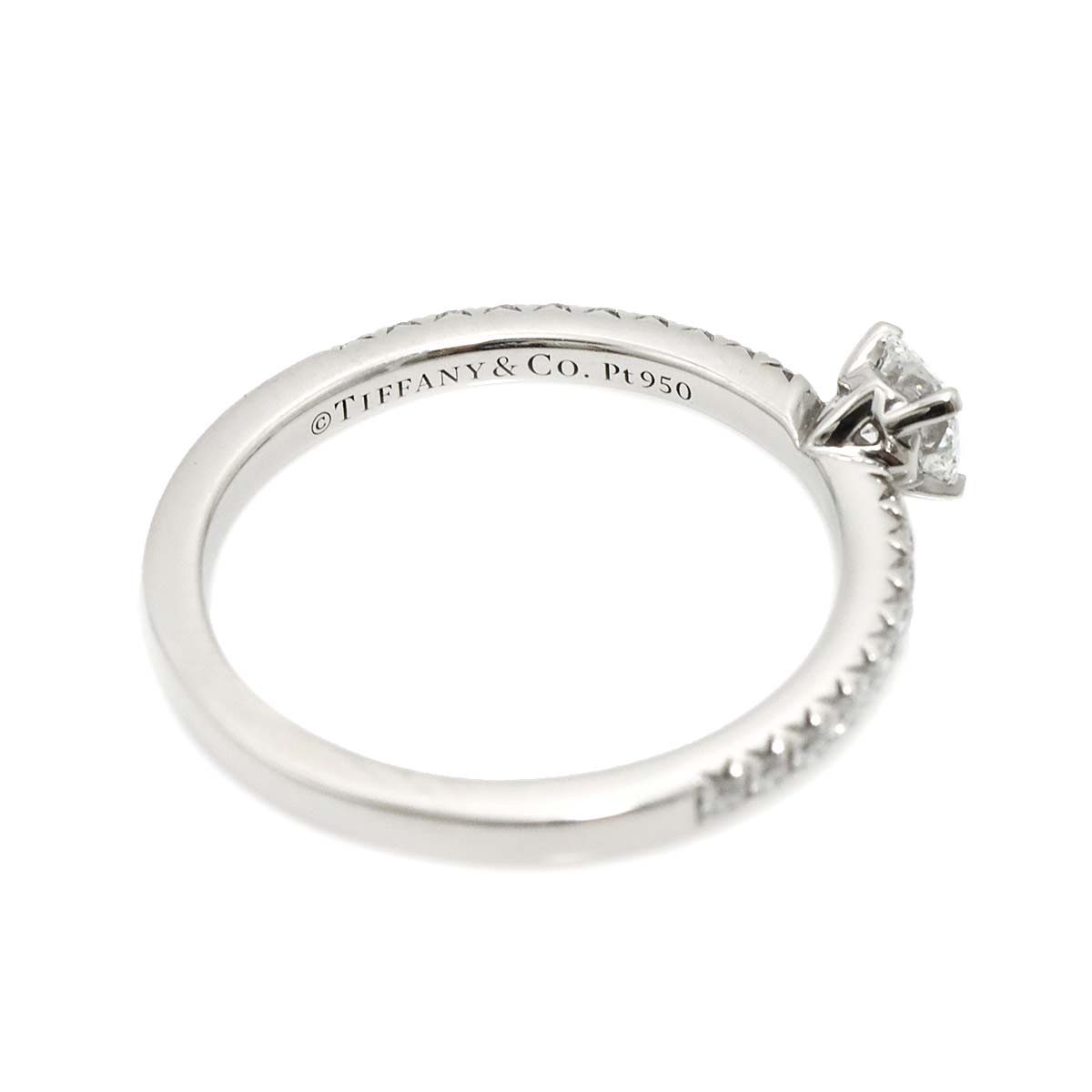 T True Diamond 0.19ct 0.09ct Ring Pt 4.5(US)