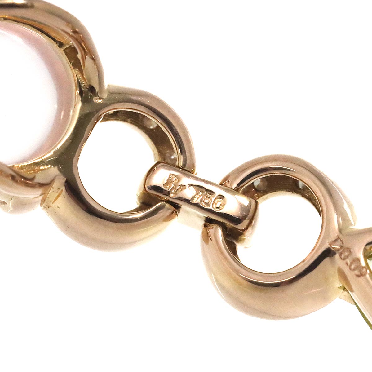 Quartz Diamond 0.09ct Necklace 18K PG 750