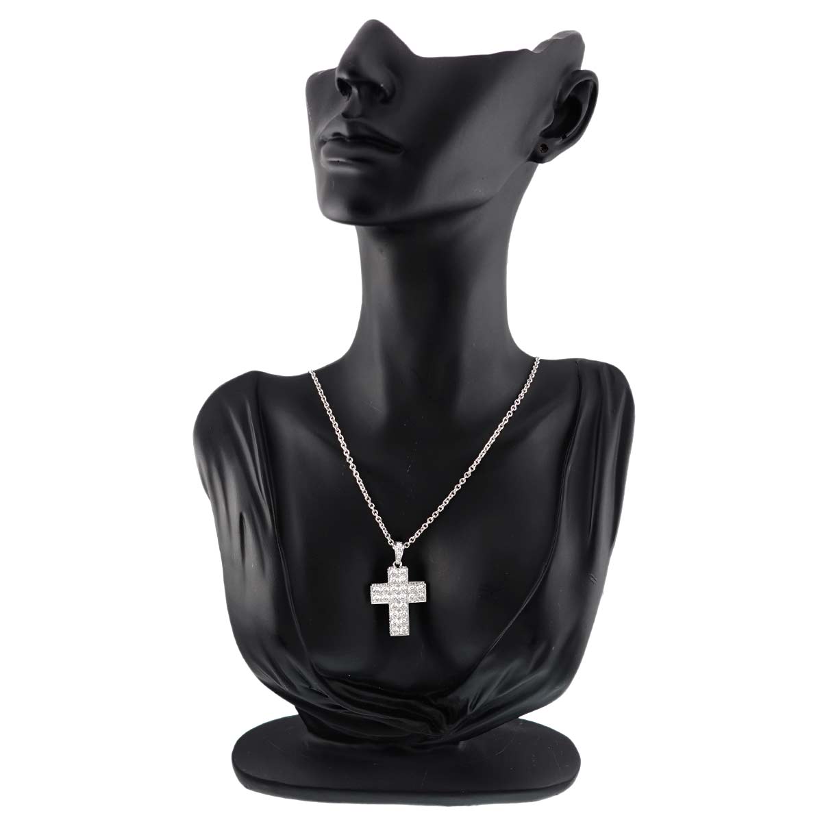 Cartier Diamond Cross Necklace 18K White Gold 750
