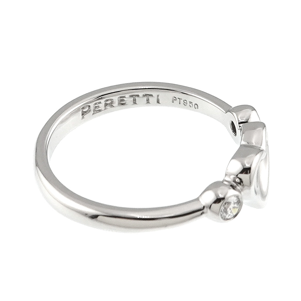 Full Heart Diamond Ring Platinum Size4-4.5(US)