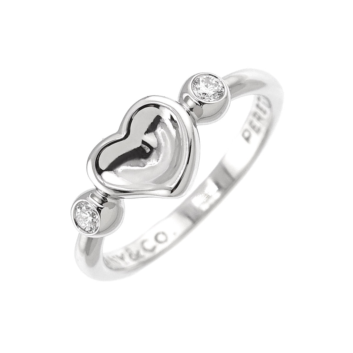 Full Heart Diamond Ring Platinum Size4-4.5(US)