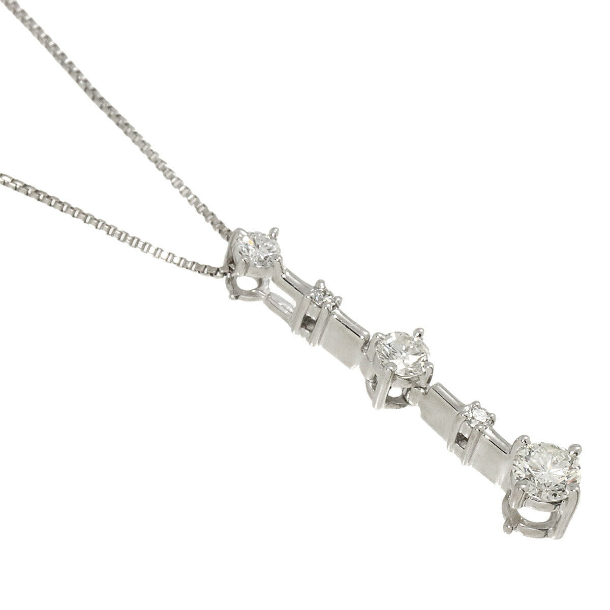 Diamond 0.50ct Necklace 18K WG White Gold 750