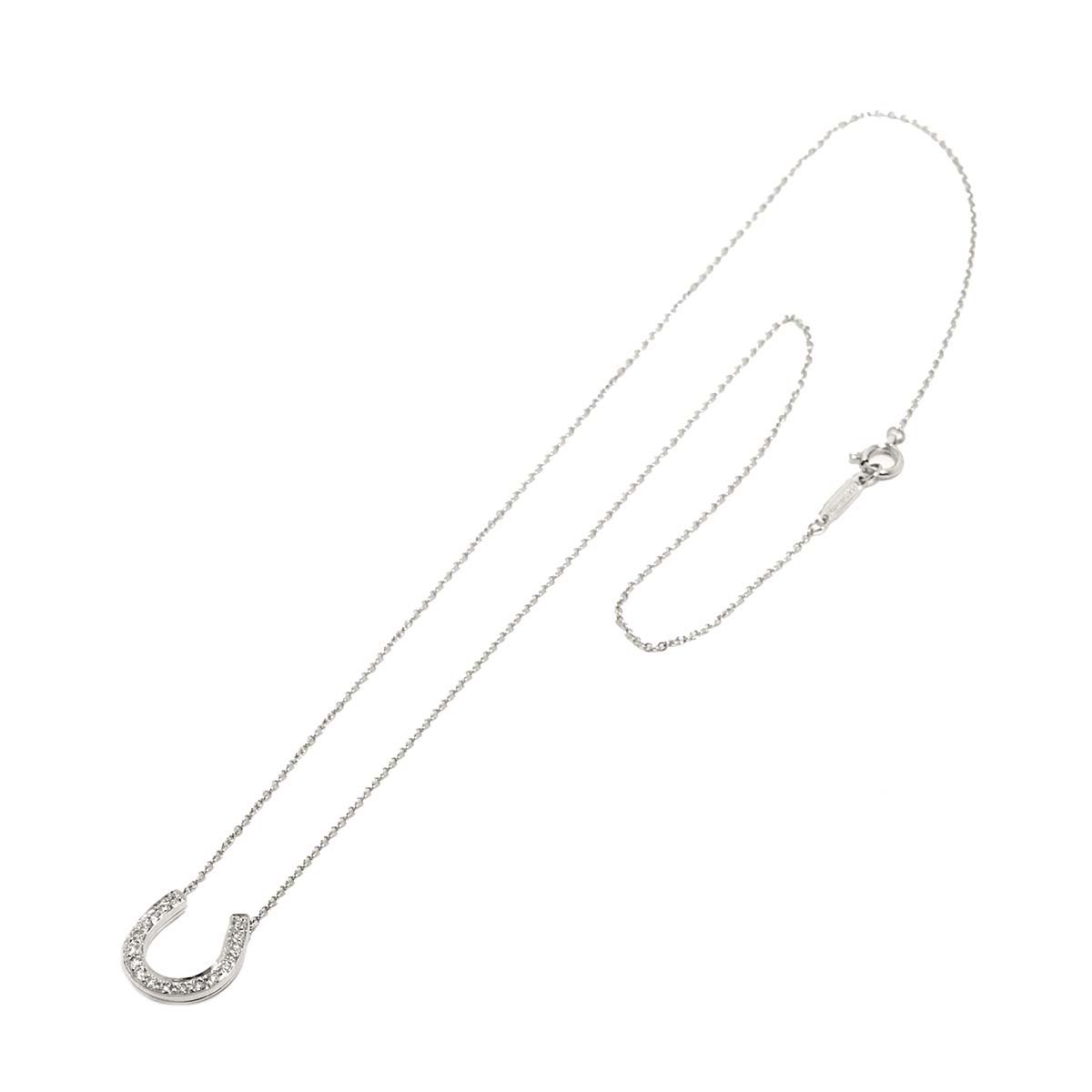 Horseshoe Diamond Necklace Platinum