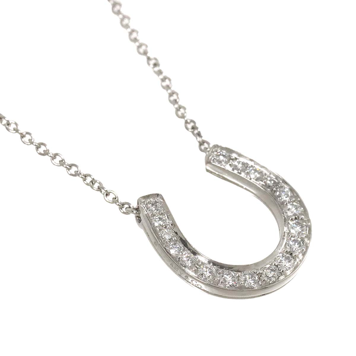 Horseshoe Diamond Necklace Platinum