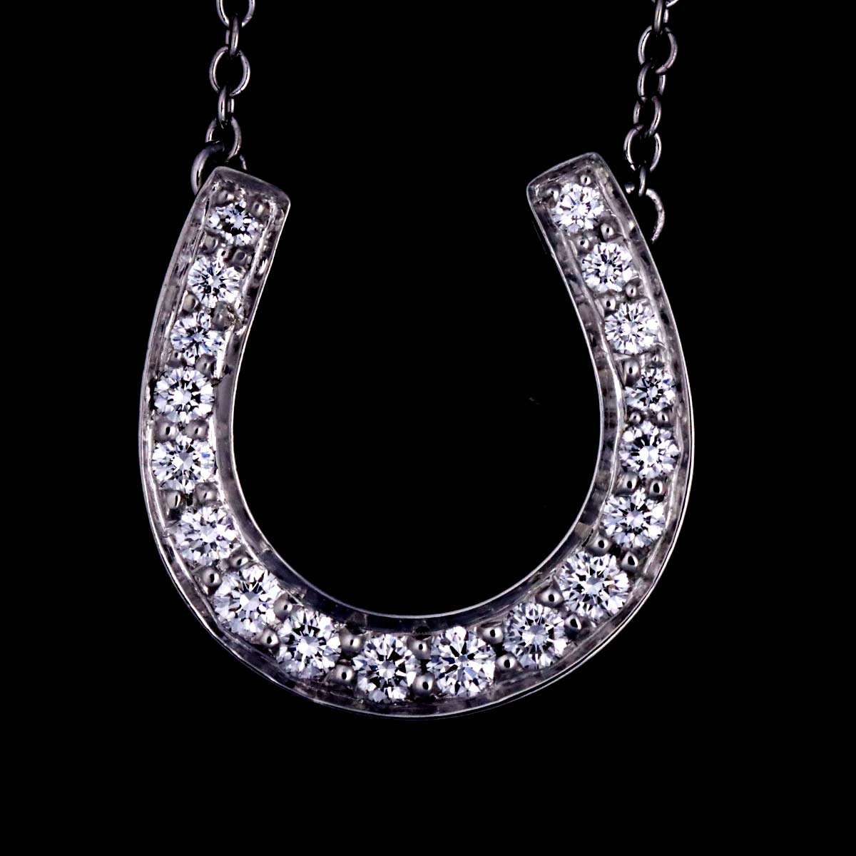 Horseshoe Diamond Necklace Platinum