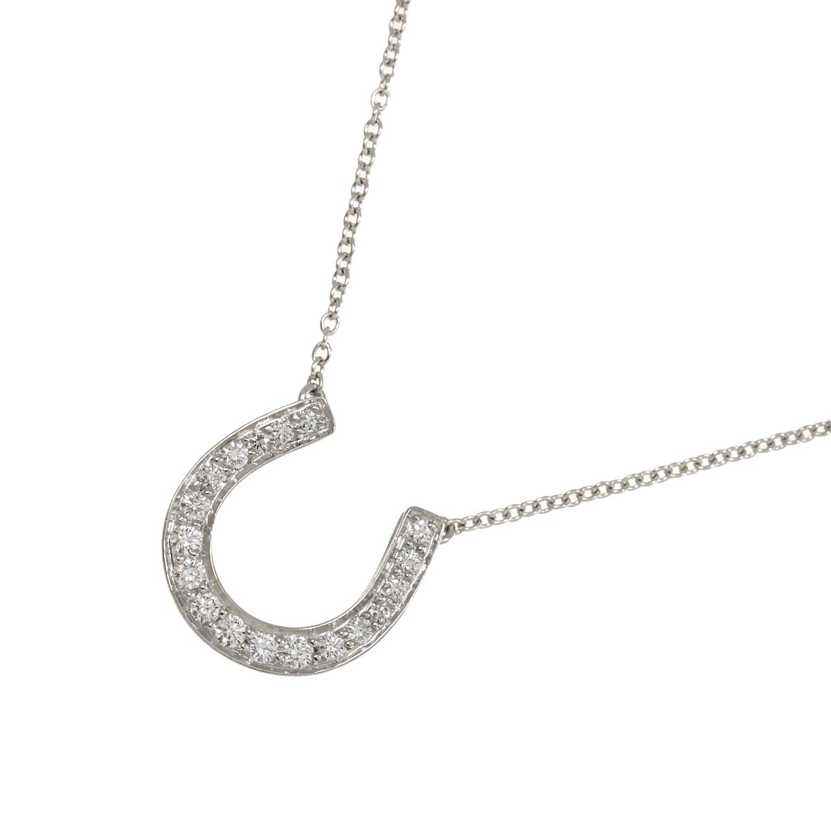 Horseshoe Diamond Necklace Platinum