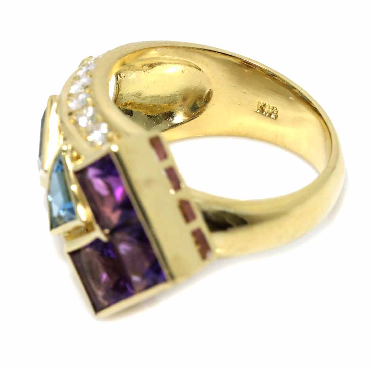 Multi Stone Diamond 0.30ct Ring 18K YG 750 Size5.75-6(US)
