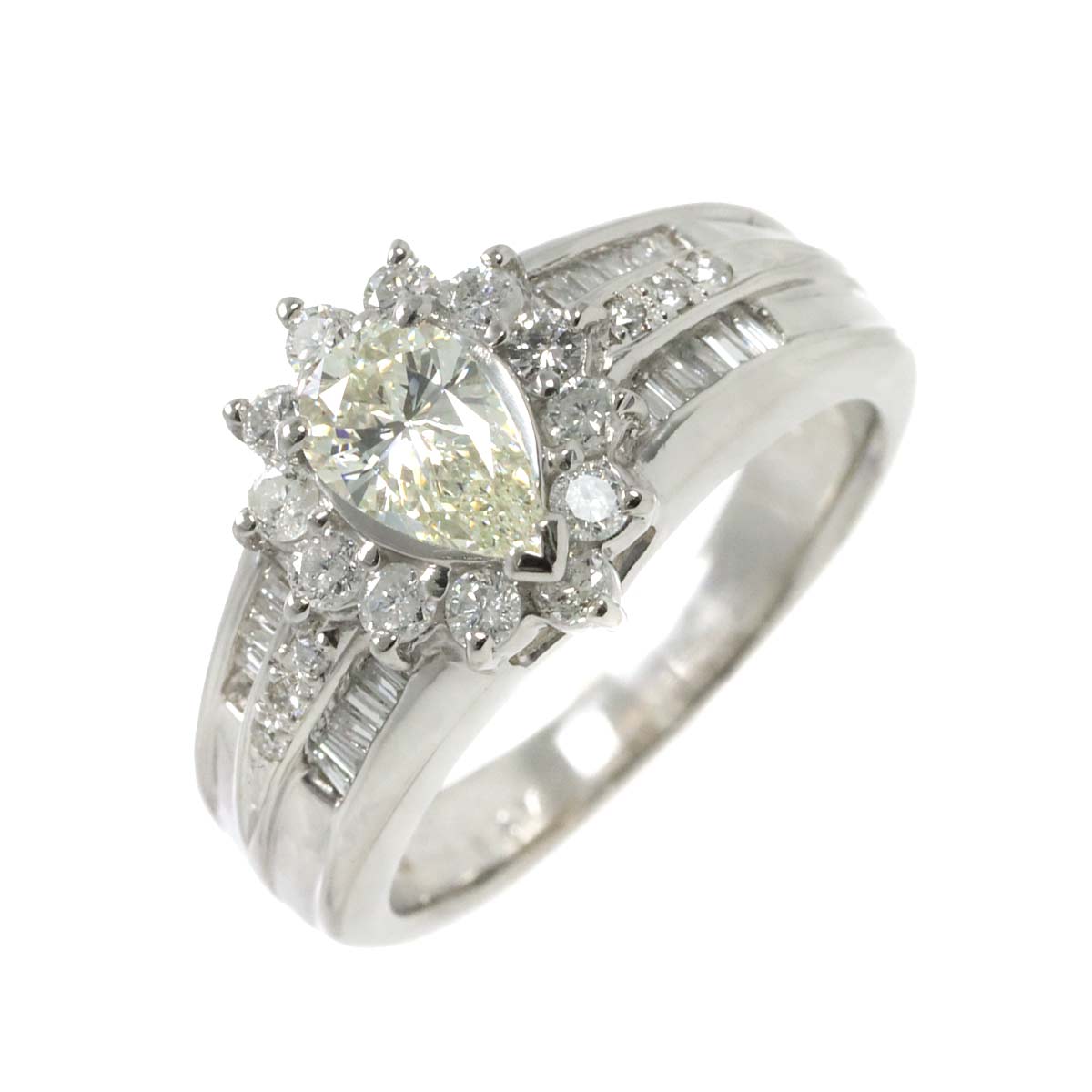 Diamond 0.557ct/0.44ct Ring Pt Platinum size4.5(US)