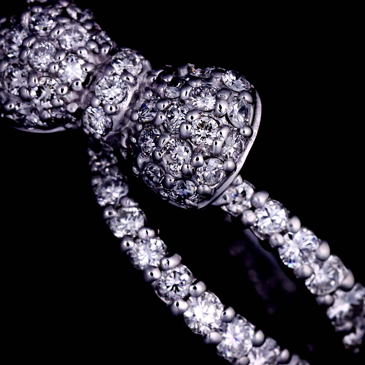Ponte Vecchio Ribbon Diamond 0.67ct Ring 18K WG 750 Size2.5-2.75(US)