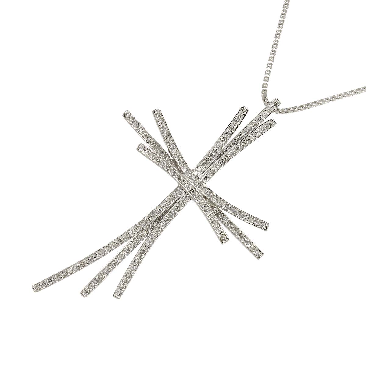 Diamond 1.00ct Necklace 18K WG White Gold 750