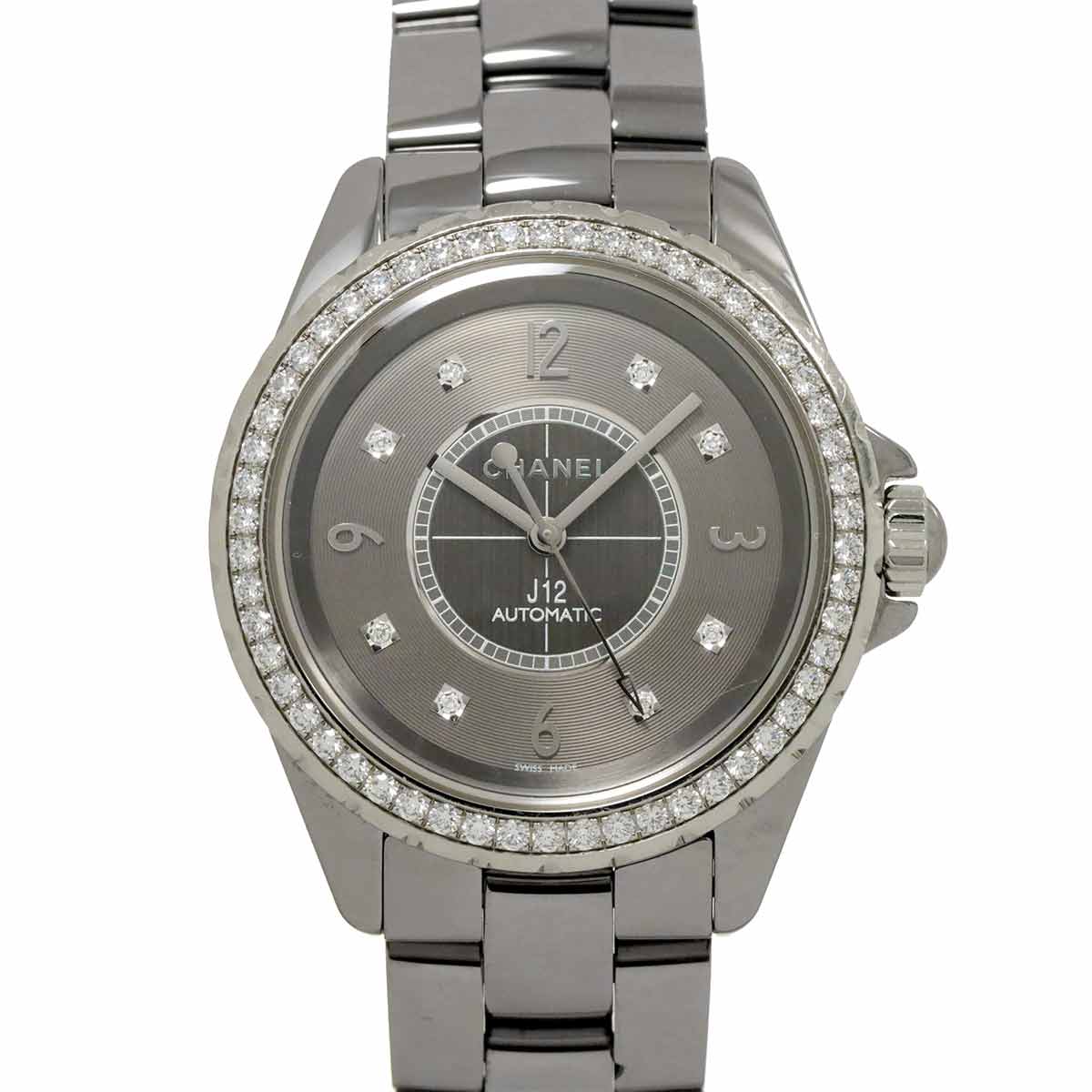 J12 Chromatic H2566 Diamond Automatic Gray Dial Mens Watch