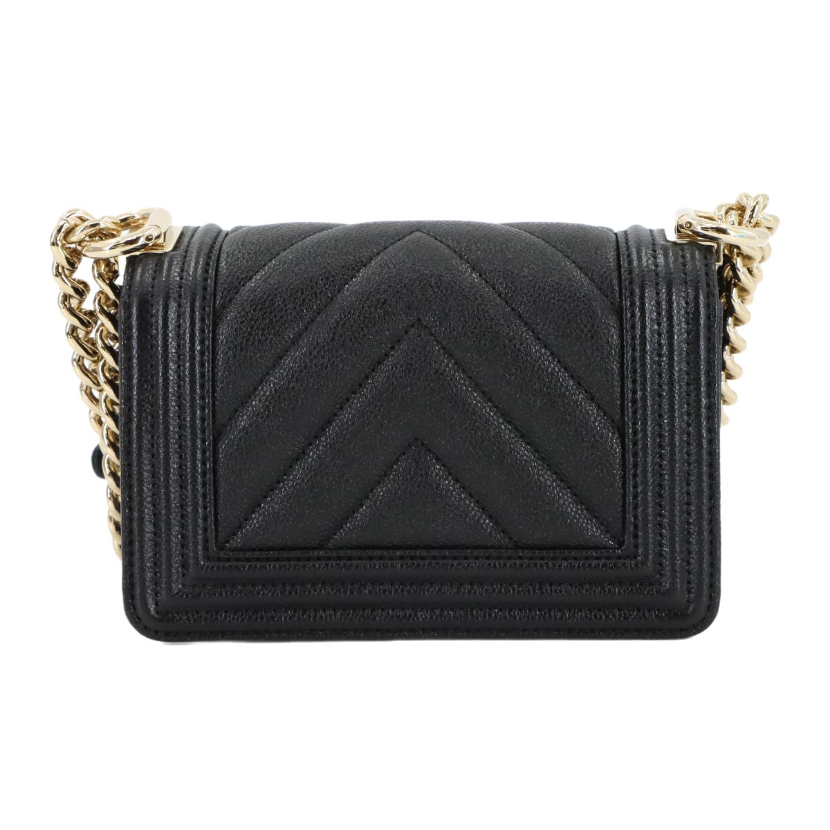 BOY CHANEL Mini Chain Shoulder Bag Caviar Skin Leather A67364