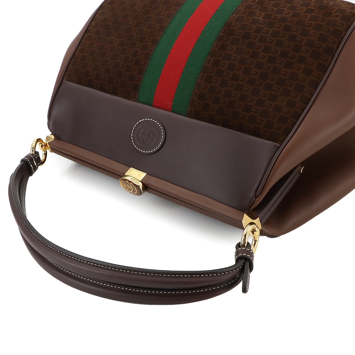 Ophidia 2way Hand Shoulder Bag Leather Suede Brown 726428 90277062