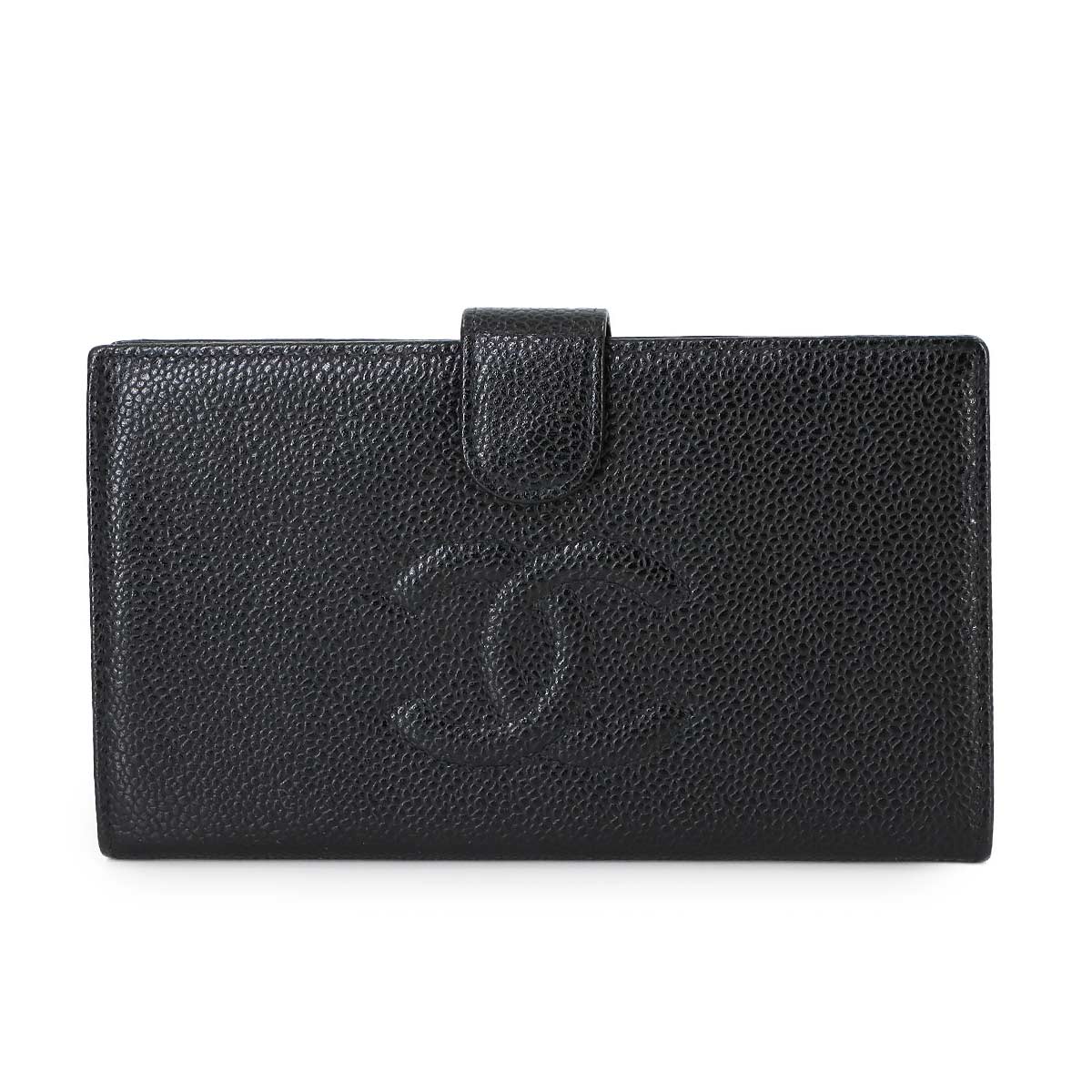 Long Wallet Leather Black A13498 Coco Logos Vintage